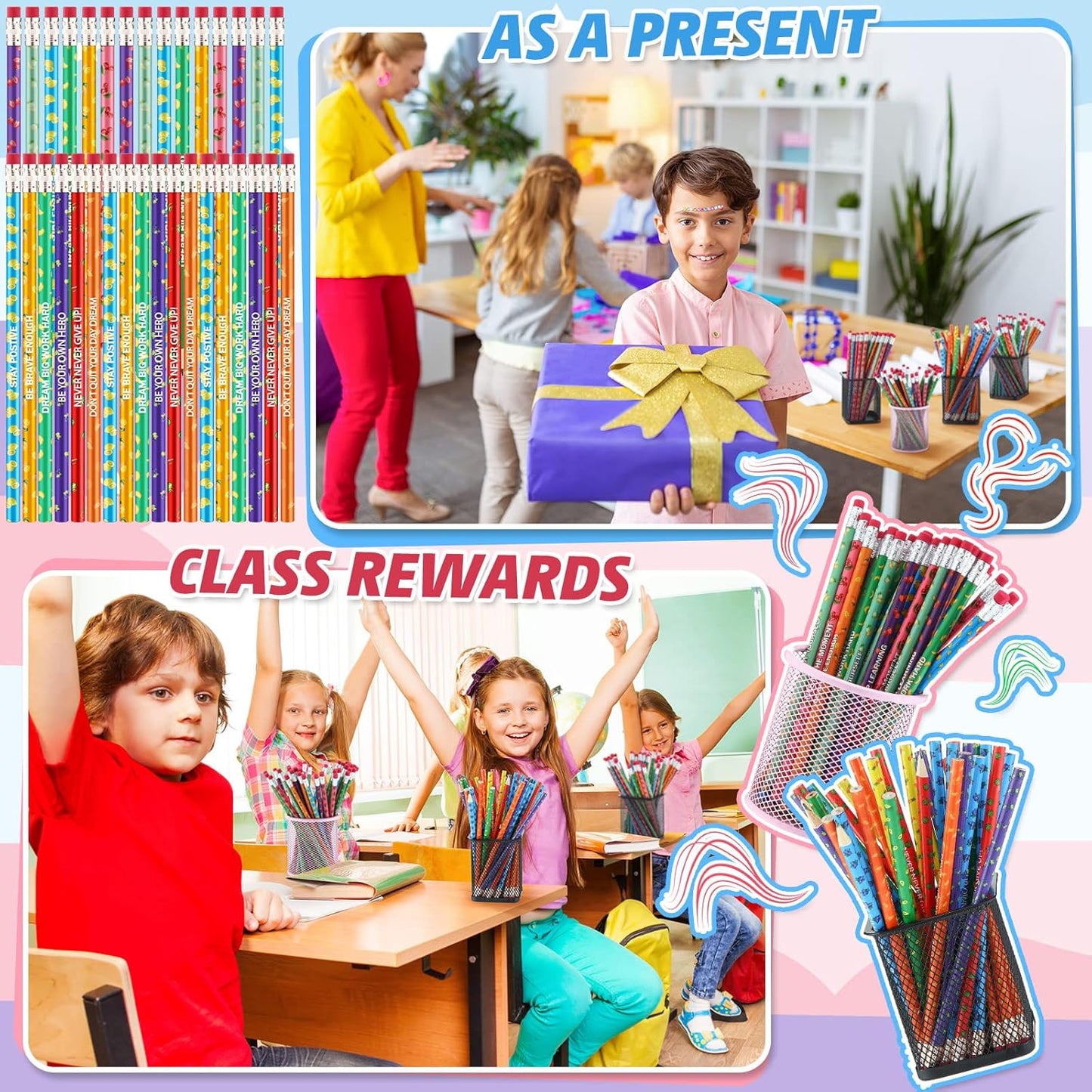 120 Pcs Scented Pencils Bulk for Kids Inspirational Motivational Cute Fun Fruit Wood Smelly Graphite Pencils with Erasers for School Classroom Office Students Girls Boys Gifts Supplies