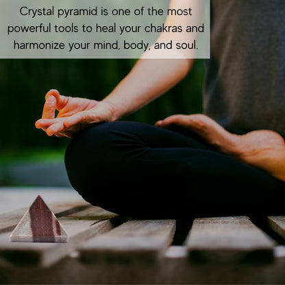 Amazing Gemstone Narmada Shiva Lingam Pyramid Crystal Healing Stones - 1" Great Pyramid Figurine of Natural Stone Pyramid for Meditation, Reiki, Chakra Balancing and Crystal Pyramids Grid