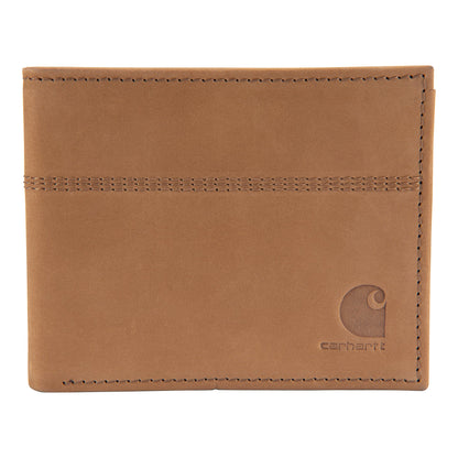 Carhartt Men's Casual Saddle Leather Wallets, Available in Multiple Styles and Colors, Carhartt Brown (Bifold)