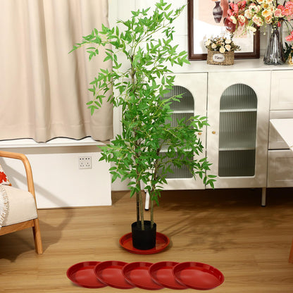 Sawysine 30 Pack Plastic Plant Saucer Round Drip Trays Red Flower Pot Saucers Thick Plant Dish Sturdy Water Tray Heavy Drainage Potted Container for Indoor Outdoor Garden(12 Inches)