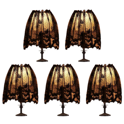 5Pcs Halloween Lamp Shade Cover Halloween Decorations Indoor, Black Spider web Lampshades Cover Topper Scarf for Festive Home Haunted House Mantle Decor, Large 20 X 60 Inch Spiderweb Lamp Shade Cover