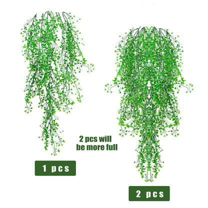 RECUTMS 4Pcs Artificial Hanging Plants Faux Hanging Greenery Ivy Decor Artificial Hanging Vines Plastic Plants for Indoor Outdoor Wall Home Garden Wedding Party Decor(Green 4P)
