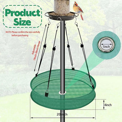 Bird Seed Catcher Tray for Hanging Bird Feeder Platform, 20 inches Birdseed Hoop for Hummingbird Feeders Bee Feeder Outdoor Garden Hanging Tray(1PC-)