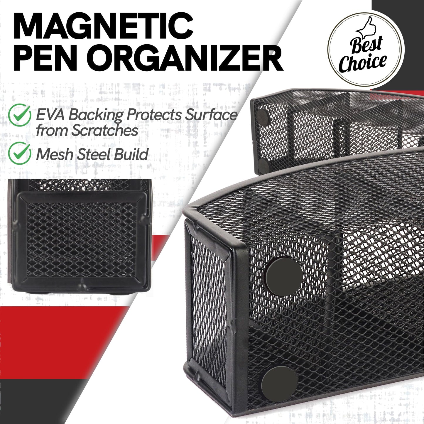 BEILITEMAG Magnetic Dry Erase Marker Holder for Whiteboard, 5 Slots Metal Pen Holder with Strong Magnets, 10inch Large Capacity Storage Basket Organizer for Office, School and Home (Black)