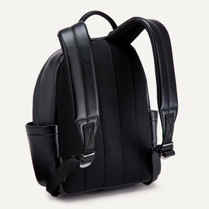 Amazon Essentials Women's Faux Leather Small Backpack Bag, Black, One Size