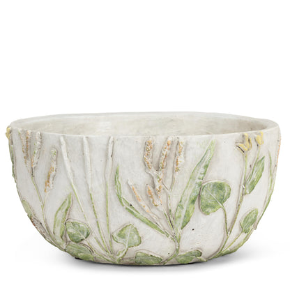 Abbott Collection Lavender & Greenery Planter - Cement, Grey/Purple, 8.5 inches W (7.5" D Opening)