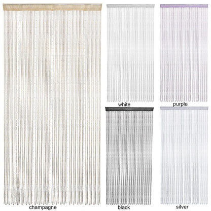 HANTURE Silver Beaded String Curtains for Doorways 36 x 77 Inch Crystal Tassel Beaded Curtain for Door Hanging String Beads Curtains Fringe Screen Panel for Wedding Office Home Decor