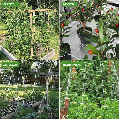 Trellis Netting, CANAGROW Heavy-Duty Garden Plant Trellis Netting for Climbing Plants, Outdoor Indoor Grow Net for Beans Tomatoes Peas Pumpkin Flowers, 6x30ft, 1 Pack