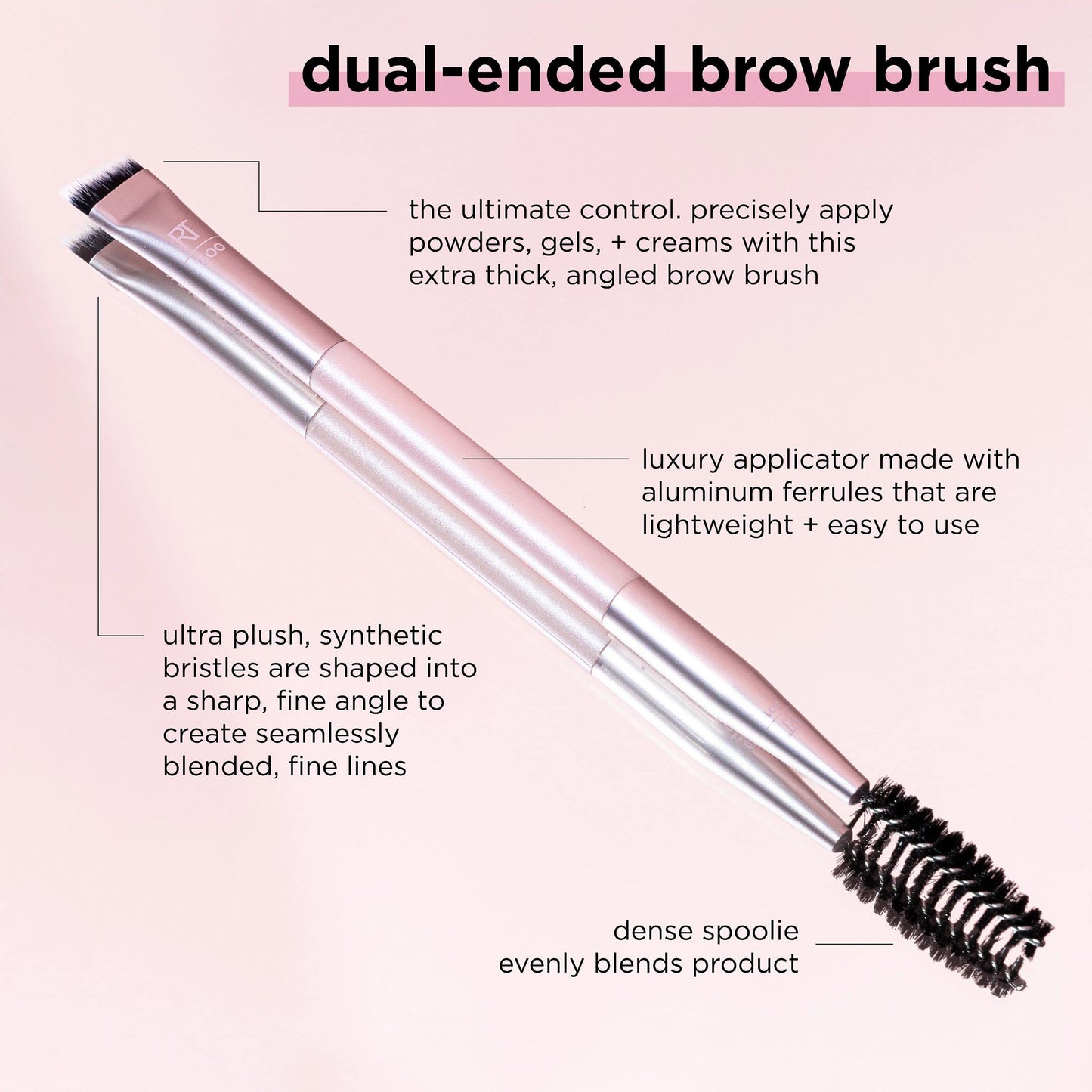 Real Techniques Eye Shade & Blend Makeup Brush Trio, For Eyeshadow & Liner, Makeup Tools for Shaping & Grooming Brows, Defined Makeup Look, Synthetic Bristles, Vegan & Cruelty-Free, 3 Count