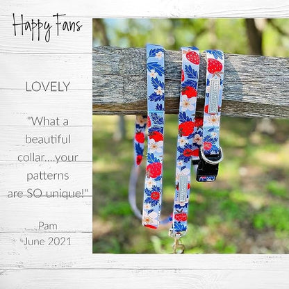 Lucky Love Dog Martingale Collar and Leash Set, Premium Fun Girl No Slip Collars, Strawberry Martingale Dog Collar and Leash Set, Great for Whippets, Greyhounds, and More (Sweet Berry, Small - Combo)
