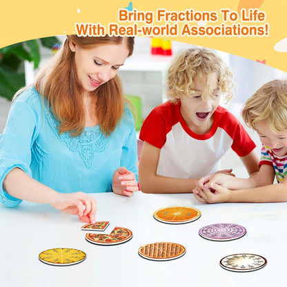 PraxiKidy Magnetic Fraction Tiles & Circles, Bars,Math Manipulatives 2nd, 3rd, 4th, 5th Grade,Fraction Manipulatives for Kids Teachers Demonstration Teaching Homeschool Supplies Classroom Whiteboard