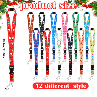 Windyun 12 Pcs Seasonal Gnome Lanyards for Teacher ID Badges with Detachable Buckle Back to School Lanyards Keychain Holders for Holiday Women Office Summer American Flag Gifts