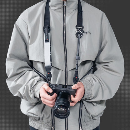 VSGO Black Snipe Urban Camera Strap – Quick Release, Anti-Twist, Comfortable Nylon Sling, Fits DSLR, Mirrorless, Phone & Action Camera, Gray&Black