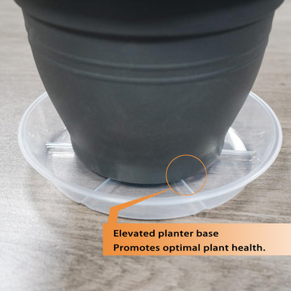 MSKIAUO 6 Pack Plant Saucers, 12 inch Clear Plant Trays, Durable Round Plastic Flower Plant Water Drip Tray for Pots Planter, Heavy Duty Plant Dish Pant Plate to Catch Water for Indoor & Outdoor