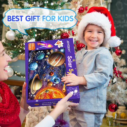 JOYZEXY 100 Piece Puzzles for Kids Ages 6-8-10, Solar System Puzzles 100 Pieces for Kids Science Educational Space Planet Puzzle Toys for Kids 6, 7, 8-10 Boys Girls