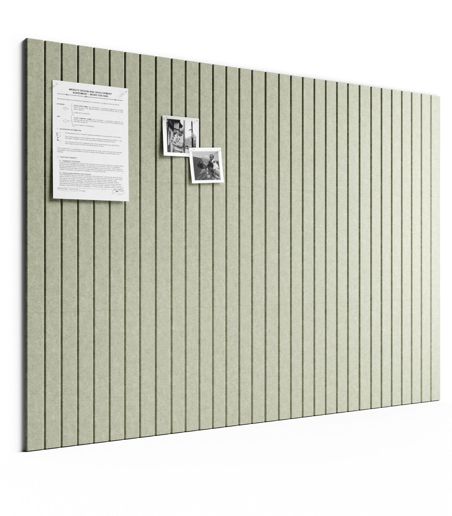 Bumusty Large Cork Board Alternative-48 x 36" Felt Bulletin Board Tiles, with 30 Pushpins, 70 Adhesive Tabs, Fine-Stripe 12-Pack, Cork Boards for Office Push Pin Board Felt Board-Sage