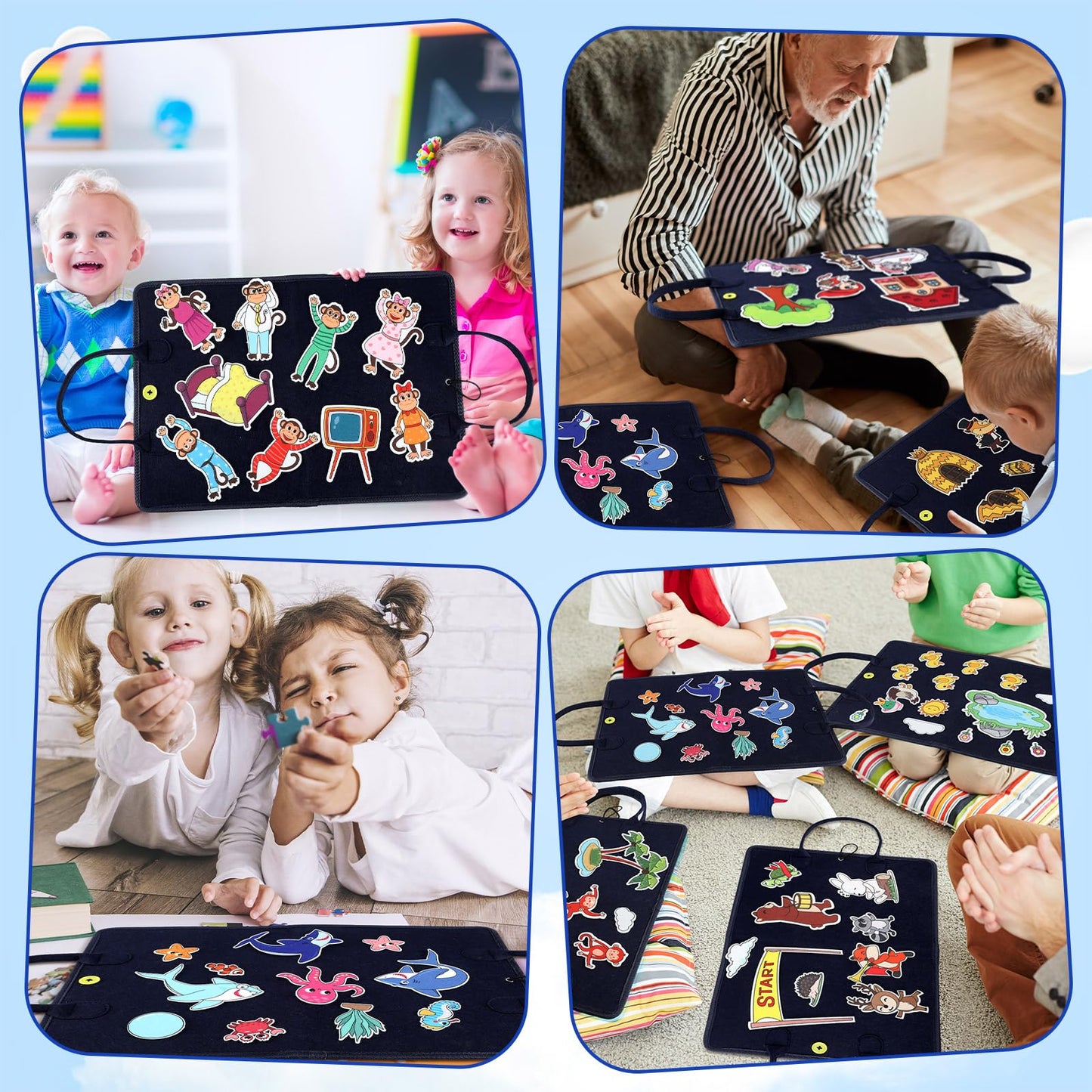 Windkream 12 Set Felt Board Stories Pieces Set Felt Animals Bible Fairy Tales for Preschool Animals Figures Flannel Board Stories for Toddlers Preschool Kindergarten Storytelling (Fairy Tales)