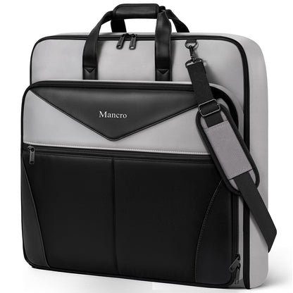 Mancro Garment Bags for Travel, Suit Bag Travel Fits 5 Suits with Shoe Pocket, Wrinkle Free Carry on Garment Bags for Hanging Clothes with Luggage Sleeve, Waterproof Suit Garment Bag for Men Women