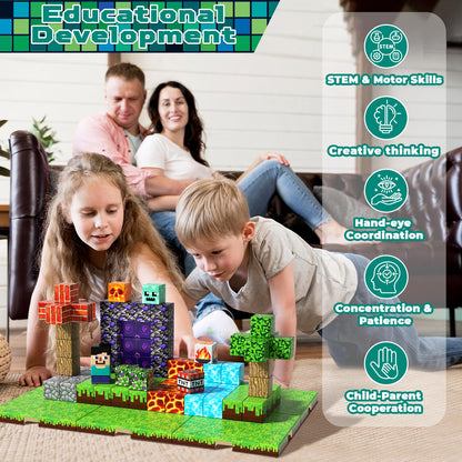 150PCS Magnetic Blocks with 6 Base Plate - Building Blocks Cubes for Kids Ages 4-8, STEM Magnet Building Toys Boys Girls, Christmas Birthday Gifts Preschool Educational Learning Toy for 3+ Years Old