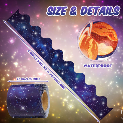 Trandraft 2 Rolls 65.6ft Space Bulletin Board Decorations Solar System Bulletin Board Borders Strips Space Classroom Decor Galaxy Back to School Trim Borders for Home Office