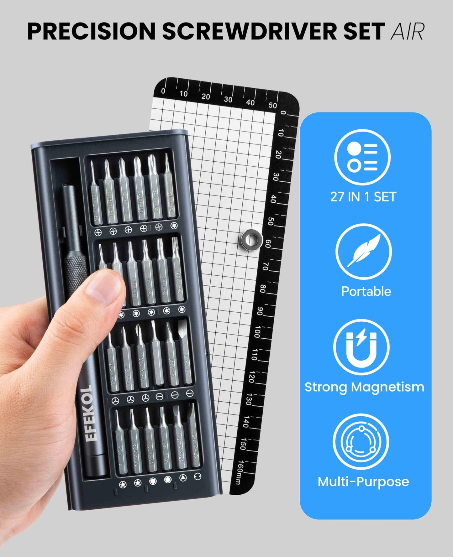 efekol Small Precision Screwdriver Set - Electronics Repair Tiny Tool Kit [Super Durable],for Ring Doorbell, Laptop, Switch, PS5, Xbox, Macbook, iPhone, Watch, Glasses,Fathers Day Dad Gifts for Men