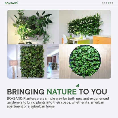 BOXSAND-6 (12"x26") Living Wall - Wall Planter, Vertical Garden for 6 Plants, Indoor/Outdoor, 2 Screws Install (White)
