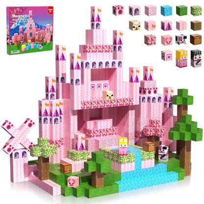 Uneviesyka Magnetic Blocks,100 PCS Magnetic Building Blocks Set STEM Montessori Sensory Educational Construction Cubes Toys,Christmas Birthday Easter Gifts for Kids Boys Girls Toddlers Age 3-10