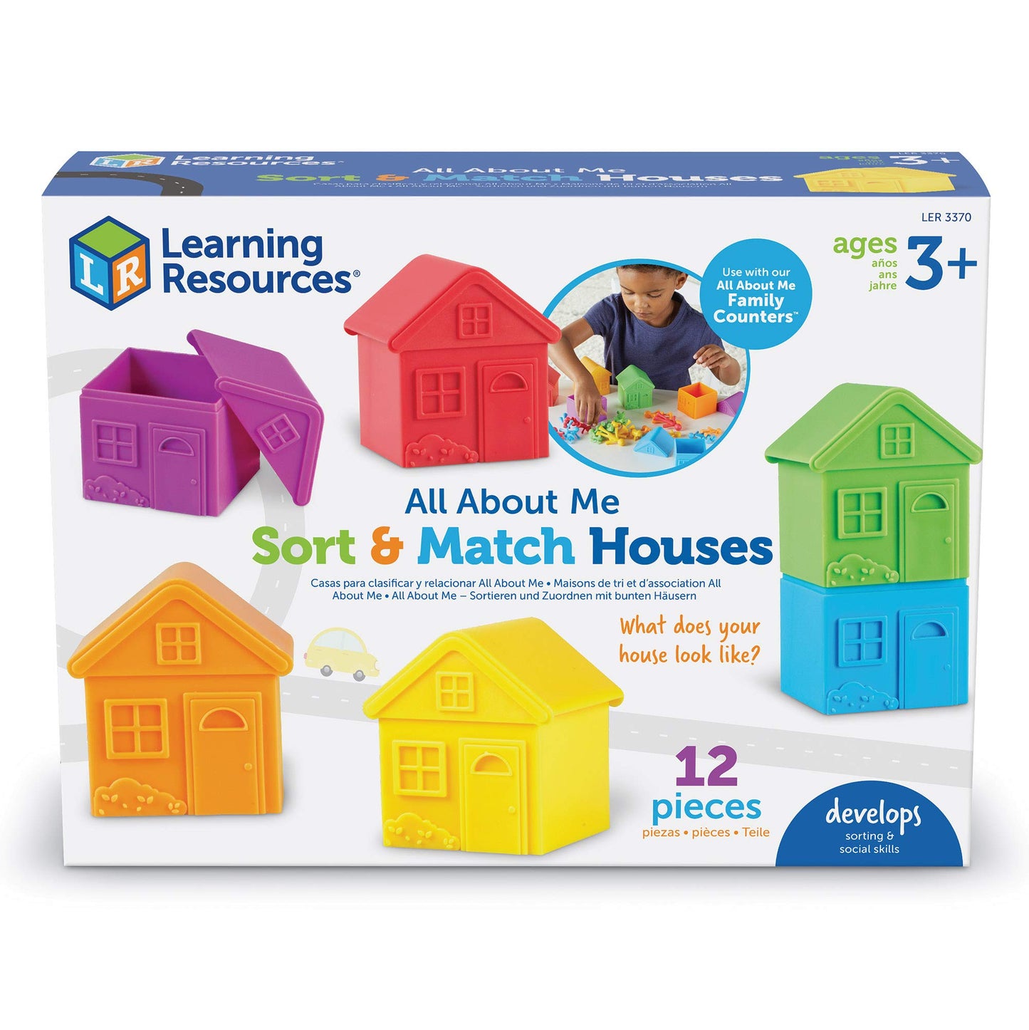 Learning Resources All About Me Sorting Houses - 12 Pieces, Ages 3+ Fine Motor & Sorting Skills, Montessori Toys, Special Education Actives, Imaginative Play