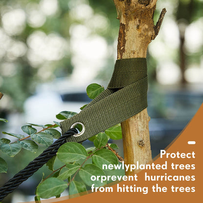 32 Pieces 15.74 Inches Tree Straps for Staking with Grommet Heavy Duty Tree and Plant Supports Stakes for Guying Staking Newly Planted Sapling Straight and Hurricane Protection (Military Green)