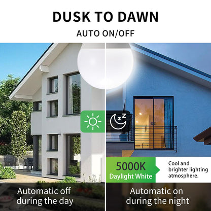 Dusk to Dawn Light Bulbs, Auto On/Off Light Sensing LED Bulbs Outdoor, Vintage Amber, Edison ST19 2-Pack, 6.5W 700LM 60W Equivalent, HQ-H027