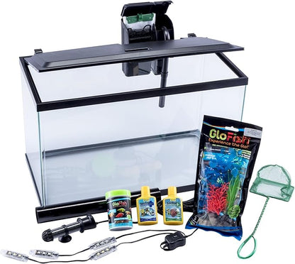 Glofish 10 Gallon Aquarium Fish Tank Kits, Includes LED Lighting and Décor (Amazon Exclusive)
