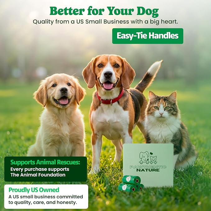 Dog Poop Bags, Light Baby Powder Scent, 90 Count (6 Rolls), Certified Compostable Cornstarch Blend - ASTM D6400 & EN 13432, Extra Thick, Leak-Proof, 9x13 Inch for Dogs & Cats