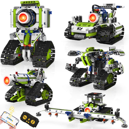 Ansnibe Robot Building Kit with APP/Remote Control STEM Gifts for Boys Age 6-16,Technic Coding Robotic Toys for Kids Birthday, Buildable 5in1 Models with 337+ Pieces