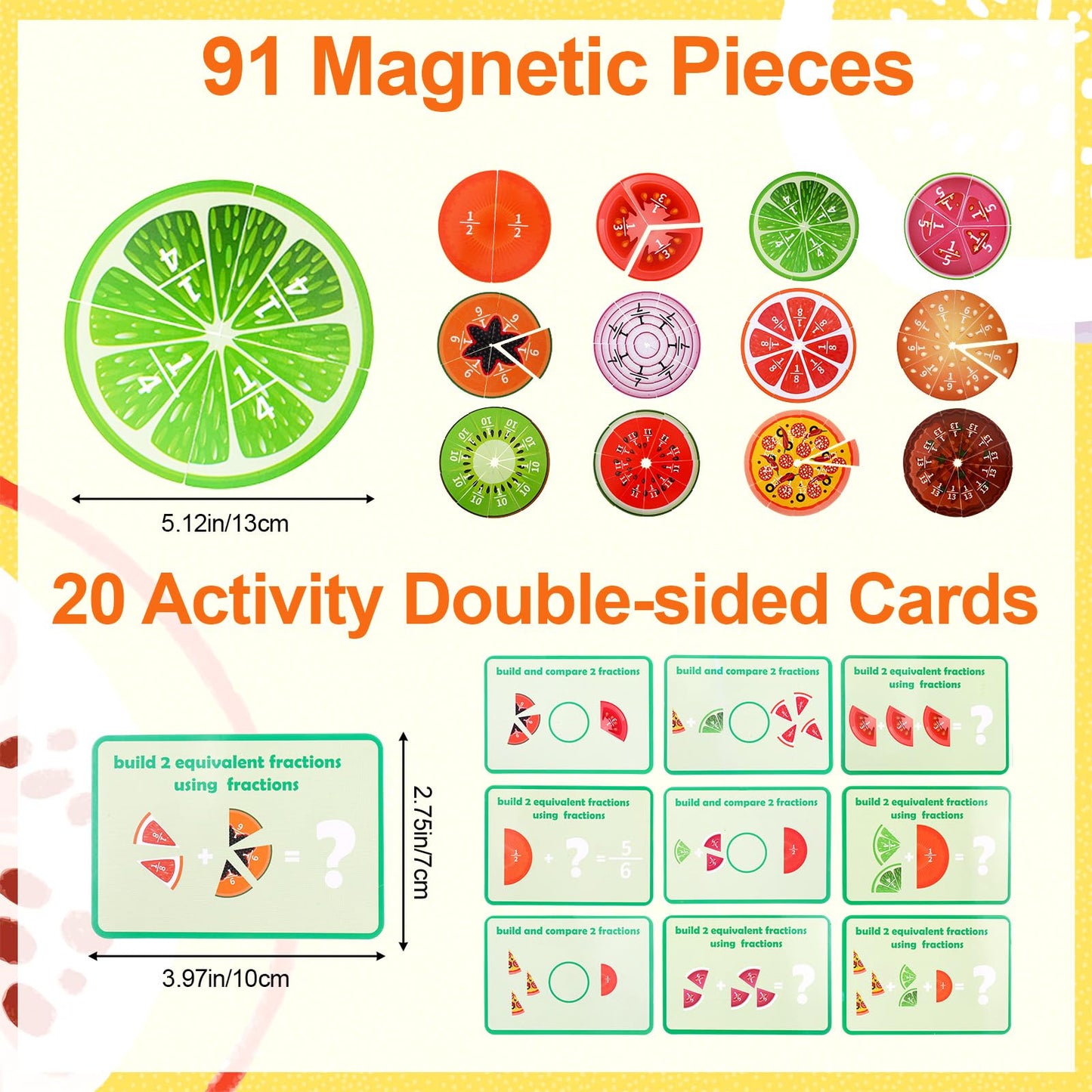 YONHTUTU Fraction Tiles & Circles Math Manipulatives 2nd, 3rd, 4th, 5th Grade for Elementary Teachers Fraction Manipulatives School Homeschool Classroom Whiteboard Teaching Supplies