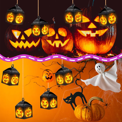 Simgoing 12 Sets Halloween Jack-O-Lantern Crafts with LED Candlelight Christian Shine with the Light of Jesus Tissue Paper Crafts Kits DIY Religious Hanging for Halloween Party Decors