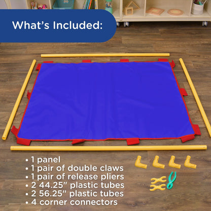 Children's Factory Replacement PlayPanel, Kids Room Divider Panel, Classroom Dividers, Free-Standing Partition for Daycare or Preschool, Cantilever Feet Not Included, Blue, Big Screen
