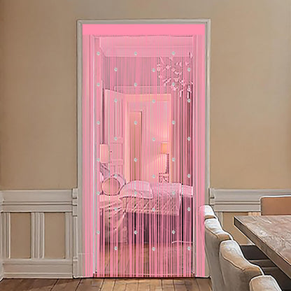 Beaded String Curtains for Doorways Boho Bedroom Decor Hanging Door Wall Beads Closet Window Curtain Room Divider Privacy Decorative (Pink, 39" W x 79" L)