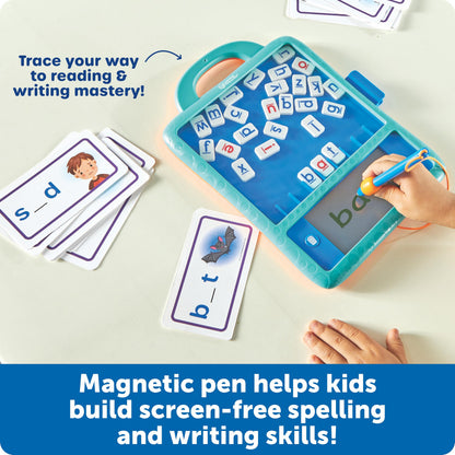 Learning Resources Skill Builders Magnetic Word Builder, Learn to Read, Phonetic Alphabet, Puzzle Board, ABC Kids Games, Sensory Board For Kids, Fine Motor Skills, Birthday Gift