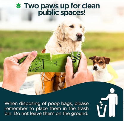 The Original Poop Bags® 92% Plant-Based Dog Waste Bags, Unscented, Leakproof & Extra-Thick, 360 Bags (24 Leash Rolls)