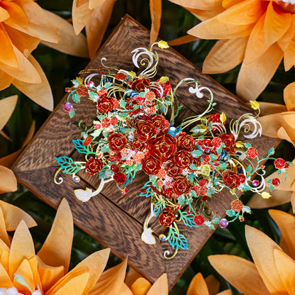 MU 3D Metal Puzzle for Adult Flower and Butterfly A-Spring Dawn, Metal Insect Animals Puzzles Pieces for Beginner Miniature Model Kits Building, Birthday Dad Xmas Gift Home Decor