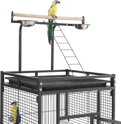 Panana Large Bird Cages Parrot Cage Wide Flight Metal Animal Cage for Budgie Parakeet Conure with Rolling Stand Wheels (61 inch Height)
