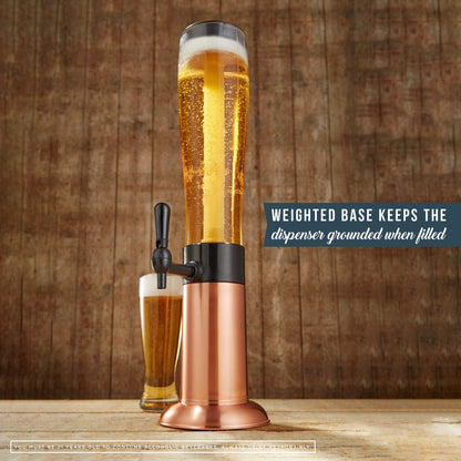 Hammer + Axe Beverage Dispenser – 88 oz Party Drink Dispenser with Ice Tube & Tap| Drink Fountain for Beer, Water, Iced Tea| Mimosa Tower| Margarita Tower| BBQ & Tailgate Essential| Home Bar Accessory