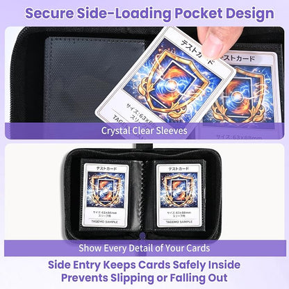 Mini Trading Card Binder Album, 1 Pocket Card Binder with 20 Double-Sided Pages 40 Pockets, Side Loading Small Card Binder for Trading Cards, Single Card Holder Book for Collectors and Kids