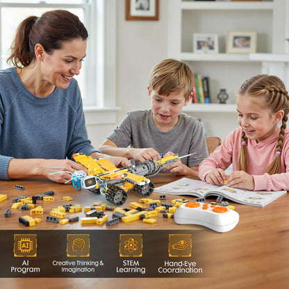 5in1 STEM Robot Building Kits for Kids 6-12, App & Remote Control STEM Dinosaur Tank Robot Building Toys for Kids, 899Pcs DIY Science Building Sets, Erector Sets for Boys Girls Birthday Xmas Gifts