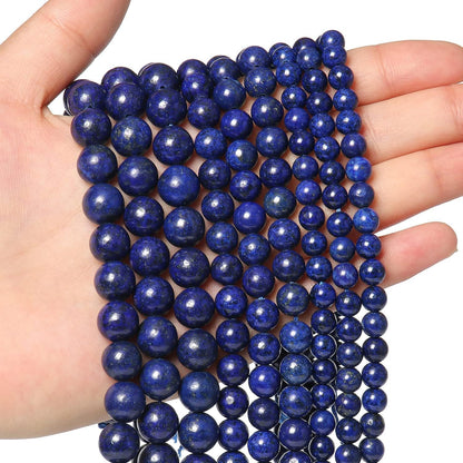 6mm Beads for Bracelets Lapis Lazuli Beads Crystal, Stone Beads Gemstone for Jewelry Making, Blue Beads for Art Crafts About 60pcs