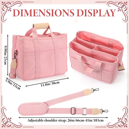 Fullhawl Bible Tote Bag Kit Scripture Study Supplies Study Bag Pen Label Index Sticker for Christian Mothers Day Gift(Pink)