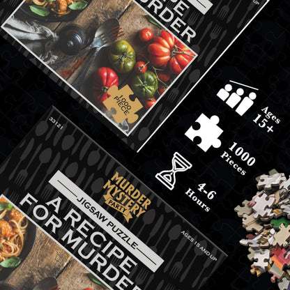 Bepuzzled Classic Mystery Recipe For Murder Jigsaw Puzzle by University Games |Comes with Murder Mystery and Jigsaw Puzzle | 1,000 Piece Jigsaw | For Ages 12 Years and Up