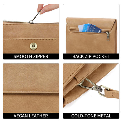 GAEKEAO Crossbody Bags for Women Vegan Leather Small Cell Phone Purse Shoulder Handbags with Credit Card Slots