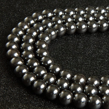45pcs 8mm Natural Black Hematite Beads Gemstone Beads Round Loose Beads for Jewelry Making