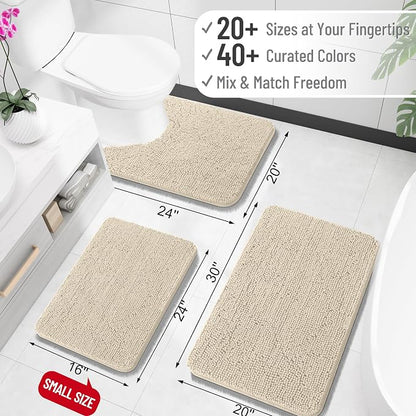 OLANLY Large Bathroom Rugs 70x46, Extra Soft Absorbent Chenille Bath Rugs, Rubber Backing Quick Dry, Machine Washable Bath Mats for Bathroom Floor, Tub and Shower, Home Decor Accessories, Sand